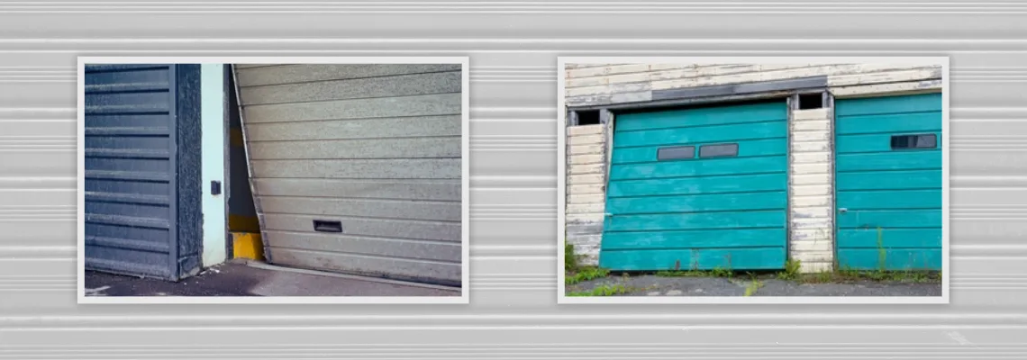 Crooked Aluminum Garage Door Repair in Le Village, Ontario